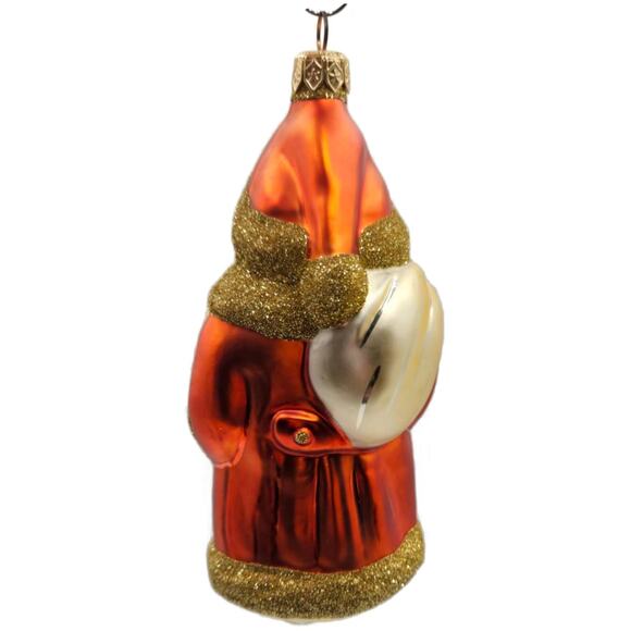 Patricia Breen Santa Claus and Teddy Orange Gold Christmas Tree Ornament Full - Picture 9 of 11
